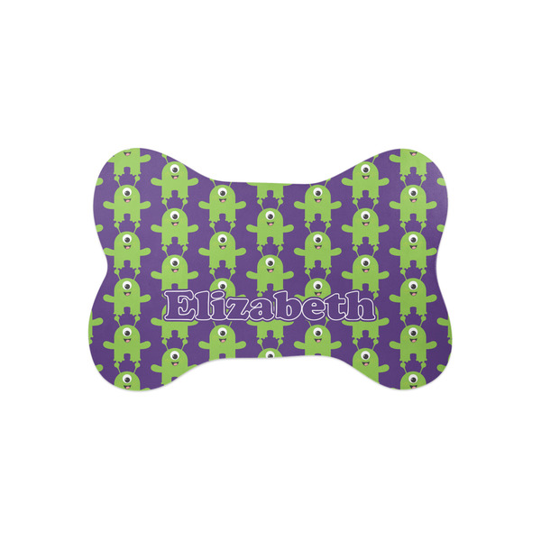 Custom Astronaut, Aliens & Argyle Bone Shaped Dog Food Mat (Small) (Personalized)