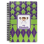 Astronaut, Aliens & Argyle Spiral Notebook - 7x10 w/ Name or Text