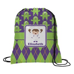 Astronaut, Aliens & Argyle Drawstring Backpack - Small (Personalized)