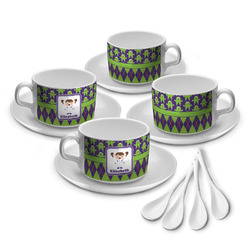 Astronaut, Aliens & Argyle Tea Cup - Set of 4 (Personalized)