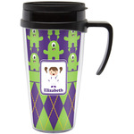 Astronaut, Aliens & Argyle Acrylic Travel Mug with Handle (Personalized)