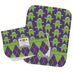 Astronaut, Aliens & Argyle Burp Cloths - Fleece - Set of 2 w/ Name or Text