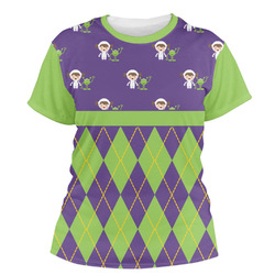 Astronaut, Aliens & Argyle Women's Crew T-Shirt - Medium