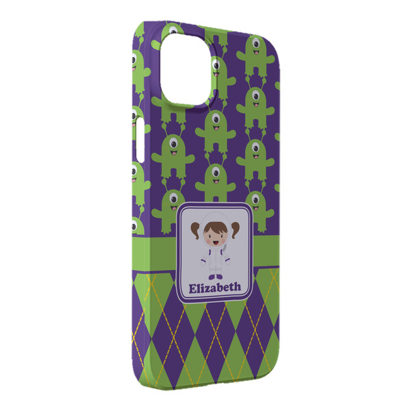 Custom Astronaut, Aliens & Argyle iPhone Case - Plastic - iPhone 14 Pro Max (Personalized)