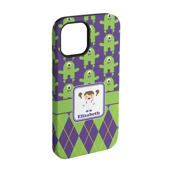 Custom Astronaut, Aliens & Argyle iPhone Case - Rubber Lined - iPhone 15 (Personalized)