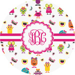 Girly Monsters Multipurpose Round Labels - 1" (Personalized)