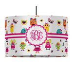 Girly Monsters 12" Drum Pendant Lamp - Fabric (Personalized)