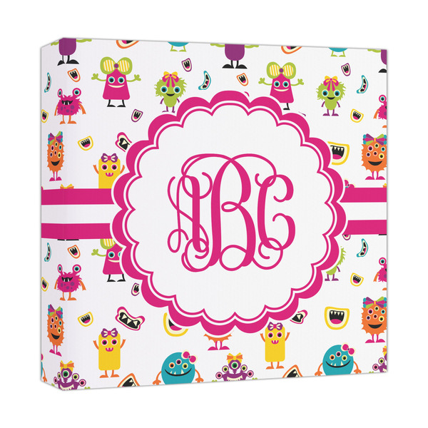 Custom Girly Monsters Canvas Print - 12x12 (Personalized)