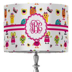 Girly Monsters 16" Drum Lamp Shade - Fabric (Personalized)