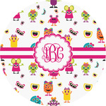 Girly Monsters Multipurpose Round Labels - 3" (Personalized)