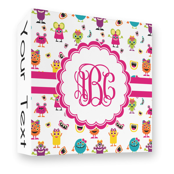 Custom Girly Monsters 3 Ring Binder - Full Wrap - 3" (Personalized)