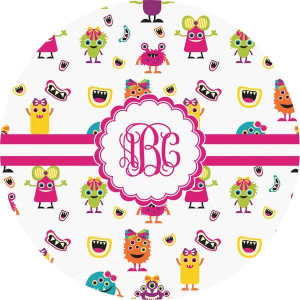 Custom Girly Monsters Multipurpose Round Labels - 4" (Personalized)