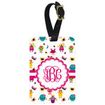 Girly Monsters Metal Luggage Tag w/ Monogram