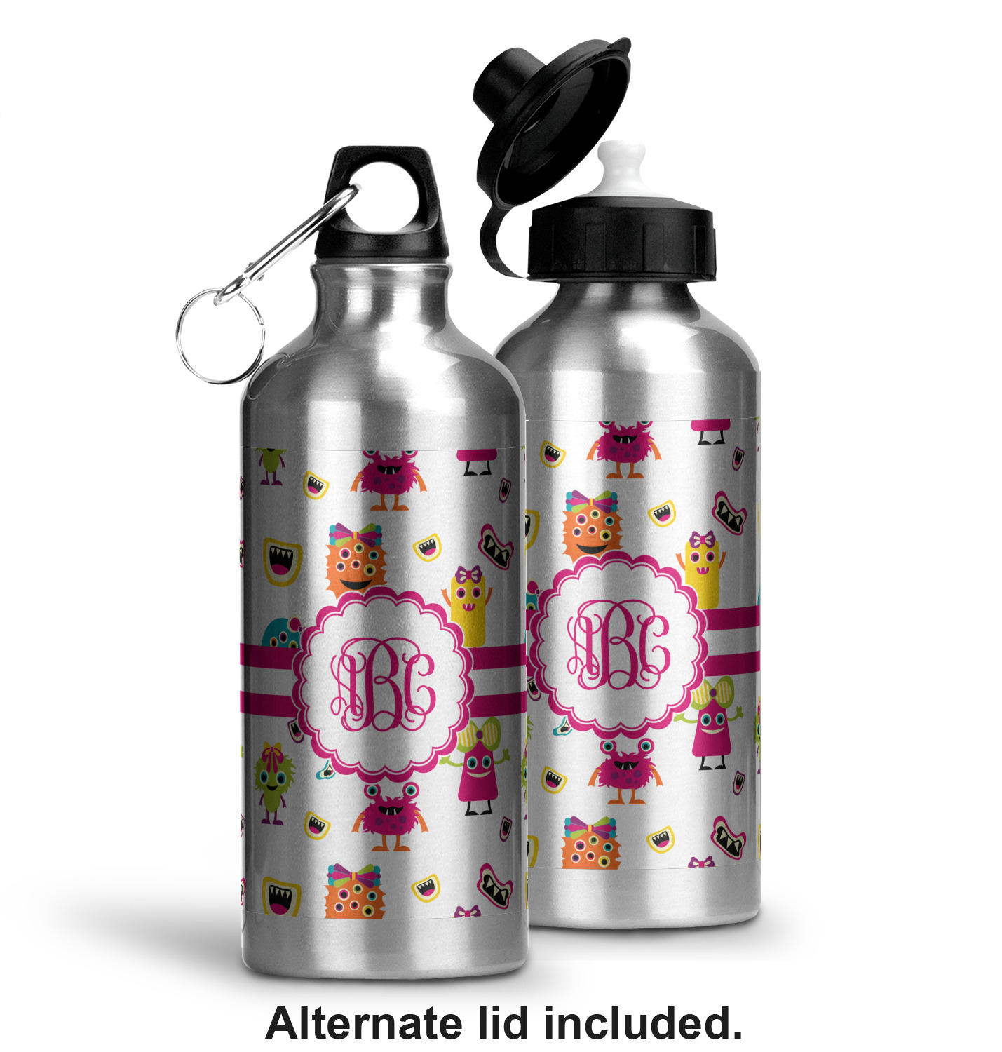 Girly Monsters Water Bottle - Aluminum - 20 oz (Personalized