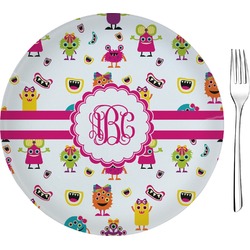 Girly Monsters 8" Glass Appetizer / Dessert Plates - Single or Set (Personalized)
