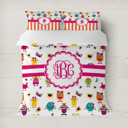 Girly Monsters Duvet Cover Set - Full / Queen (Personalized)
