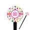 Girly Monsters Black Plastic 7" Stir Stick - Round - Closeup