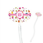 Girly Monsters 7" Oval Plastic Stir Sticks - Clear (Personalized)