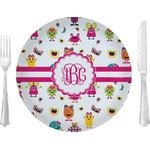 Girly Monsters 10" Glass Lunch / Dinner Plates - Single or Set (Personalized)