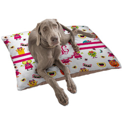 Girly Monsters Dog Bed - Large w/ Monogram