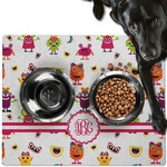 Girly Monsters Dog Food Mat - Large w/ Monogram