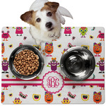 Girly Monsters Dog Food Mat - Medium w/ Monogram