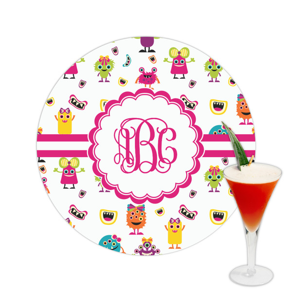 Custom Girly Monsters Printed Drink Topper -  2.5" (Personalized)