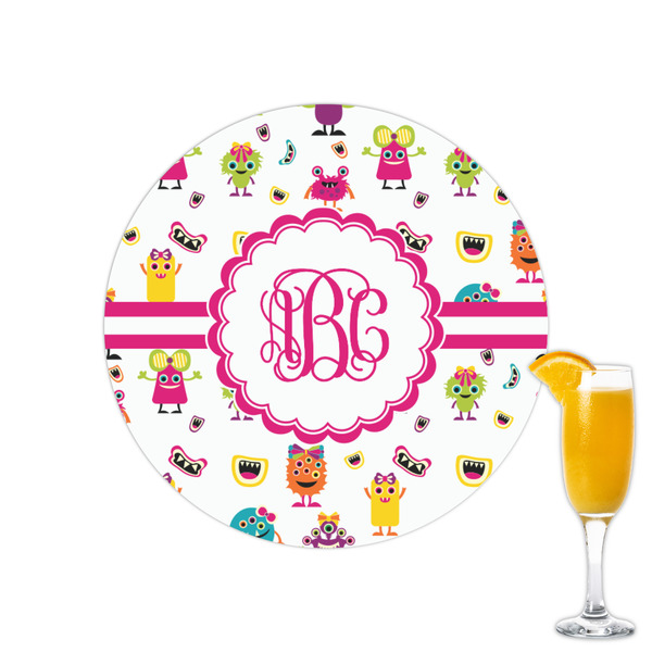 Custom Girly Monsters Printed Drink Topper - 2.15" (Personalized)