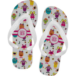 Girly Monsters Flip Flops - Medium (Personalized)