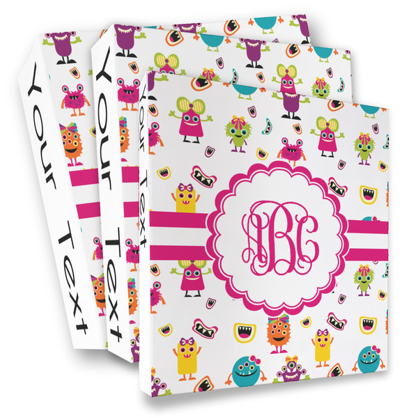 Custom Girly Monsters 3 Ring Binder - Full Wrap (Personalized)