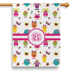 Girly Monsters 28" House Flag (Personalized)
