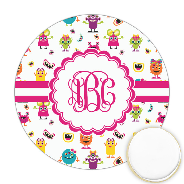 Custom Girly Monsters Printed Cookie Topper - 2.5" (Personalized)