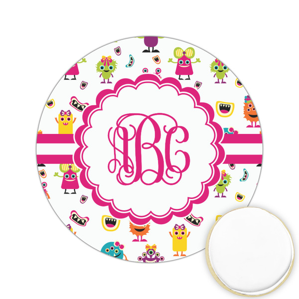 Custom Girly Monsters Printed Cookie Topper - 2.15" (Personalized)