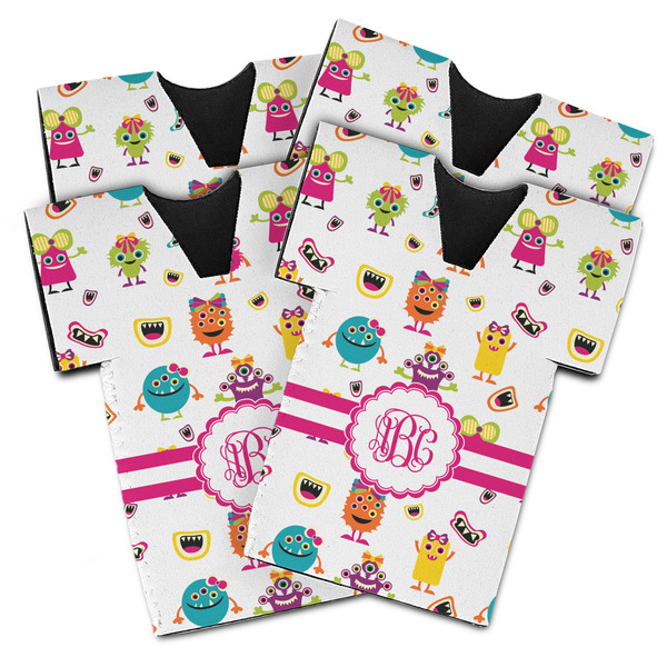 Custom Girly Monsters Jersey Bottle Cooler - Set of 4 (Personalized)