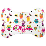 Girly Monsters Bone Shaped Dog Food Mat (Personalized)