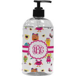 Girly Monsters Plastic Soap / Lotion Dispenser (16 oz - Large - Black) (Personalized)