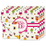 Girly Monsters Linen Placemat w/ Monogram