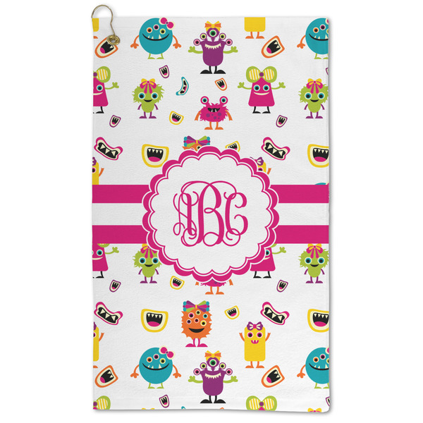 Custom Girly Monsters Microfiber Golf Towel (Personalized)