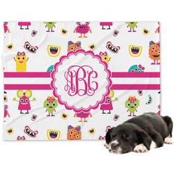 Girly Monsters Dog Blanket - Regular (Personalized)