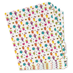 Girly Monsters Binder Tab Divider - Set of 5 (Personalized)