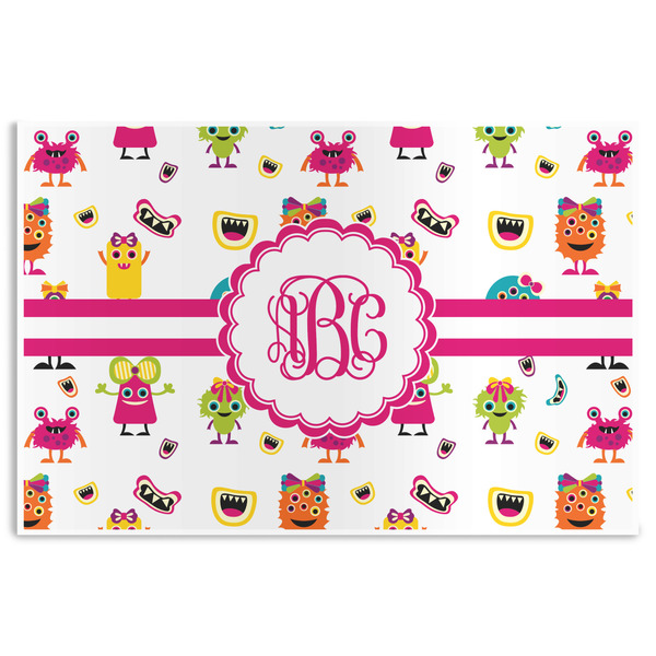 Custom Girly Monsters Disposable Paper Placemats (Personalized)