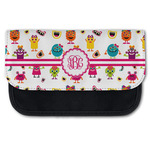 Girly Monsters Canvas Pencil Case w/ Monogram