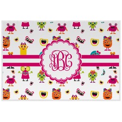 Girly Monsters Laminated Placemat w/ Monogram