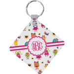 Girly Monsters Diamond Plastic Keychain w/ Monogram