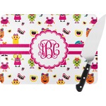 Girly Monsters Rectangular Glass Cutting Board (Personalized)