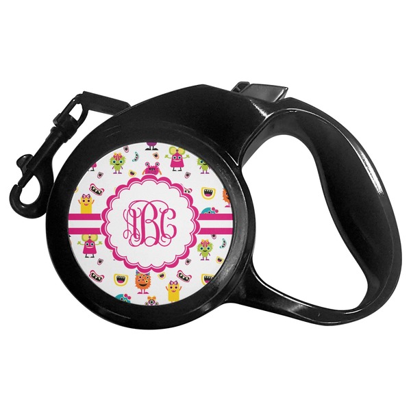 Custom Girly Monsters Retractable Dog Leash - Small (Personalized)