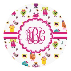 Girly Monsters Round Decal - Large (Personalized)