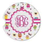 Girly Monsters Sandstone Car Coaster - Single (Personalized)