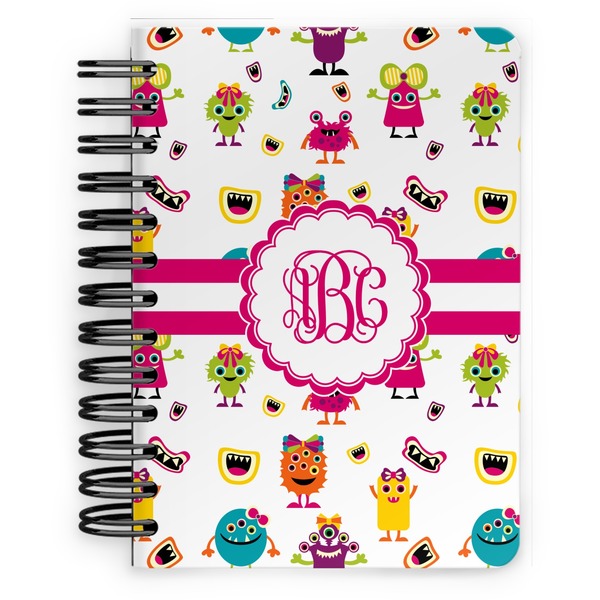 Custom Girly Monsters Spiral Notebook - 5x7 w/ Monogram