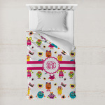 Girly Monsters Toddler Duvet Cover w/ Monogram